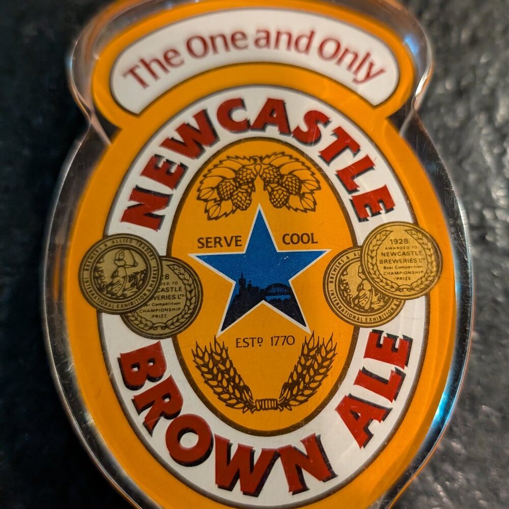 Newcastle Brown Ale 12" Beer Tap Handle (Handle Lucite Wood)